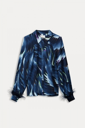 998-feathers blue blauw/groen/fus