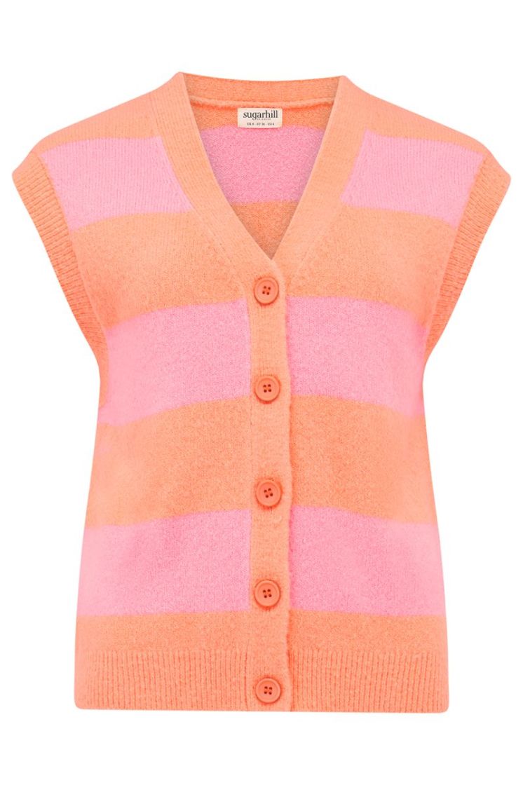 K0945-PEACH/PINK PASTEL STRIPE rose/oranje
