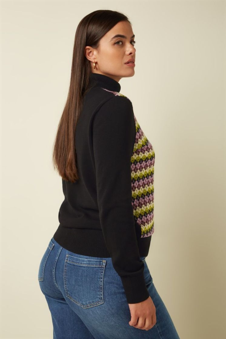10773-001 BLACK zw/rose/oker