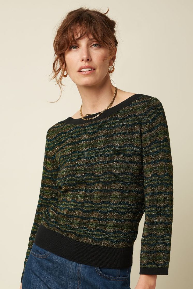 10788-001 BLACK zw/goud/groen