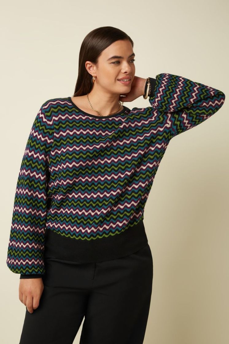 10889-001 BLACK zw/wine/groen/e