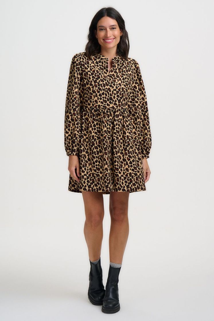 D1583-LEOPARD CORD beige/zwart 