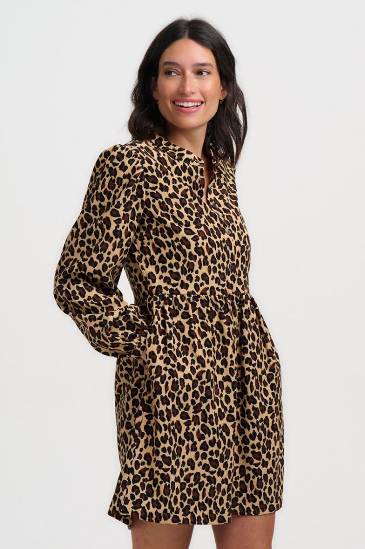 D1583-LEOPARD CORD beige/zwart 